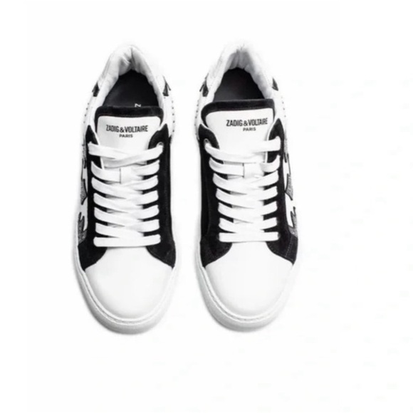 Zadig & voltaire nash black white studded sneakers - Picture 6 of 12